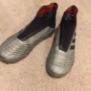 Adidas Predator soccer cleats Grey black red